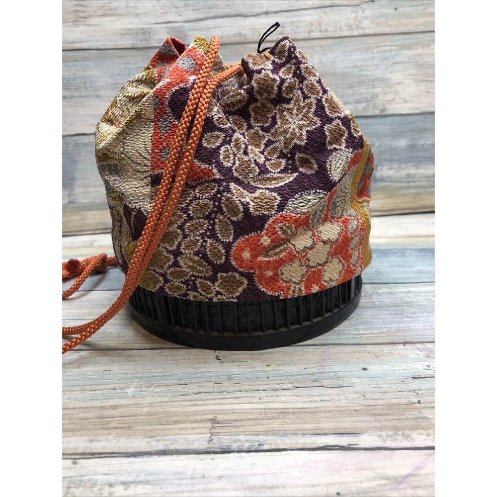 Japanese-Style Drawstring Bag Bamboo Basket‎ Orange yellow purple unbranded